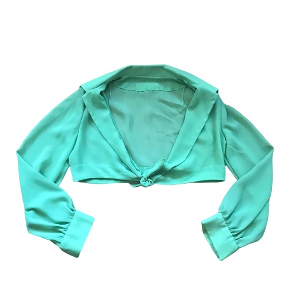 Asata Maise green tie front crop top - Picture 2 of 2